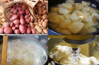 Potatoes – raw, then cut, then cooked, then mashed. Such processing implies more calories for your bottom-line.