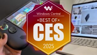 Lenovo Legion Go S and ASUS Zenbook A14 with 'Best of CES 2025' award logo for Windows Central