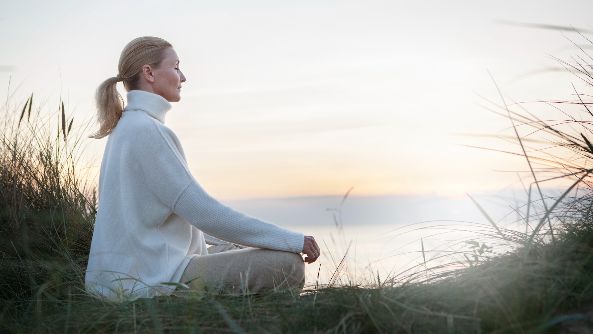 woman meditating