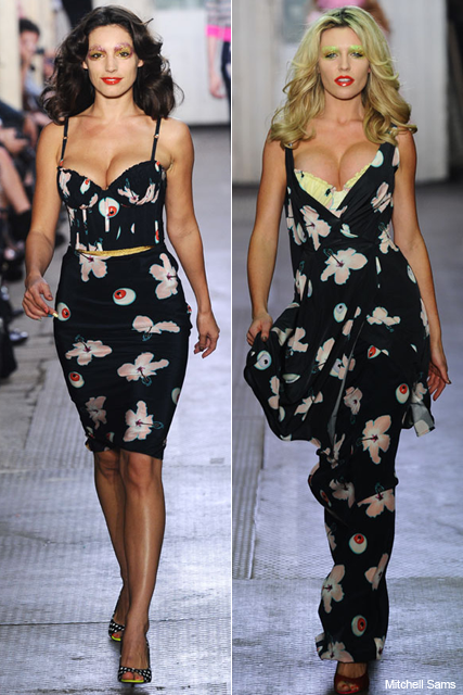 Kelly Brook &amp; Abbey Clancy flaunt curves on Giles catwalk - London Fashion Week, pregnant, size zero, model, modelling, runway, spring/summer 2011, show, collection, see, pics, pictures, fashion, news, Giles Deacon, Marie Claire