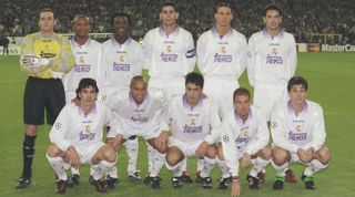 22 Oct 1997: The Real Madrid team group to face Olympiakos in the UEFA Champions League match at the Bernabeu Stadium in Madrid, Spain. Real Madrid won the match 5-1. \ Mandatory Credit: Mark Thompson /Allsport