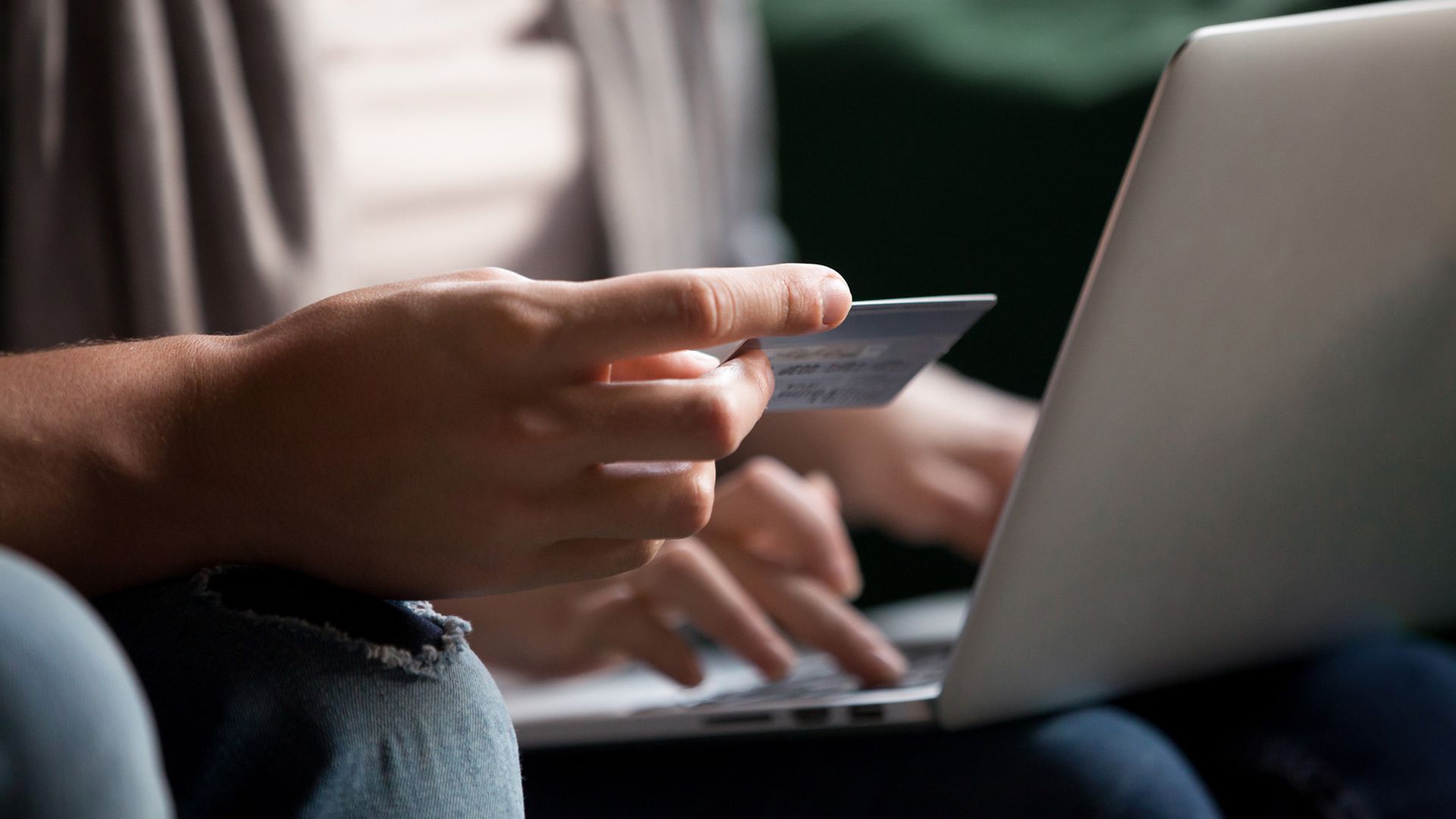 Man holding credit card