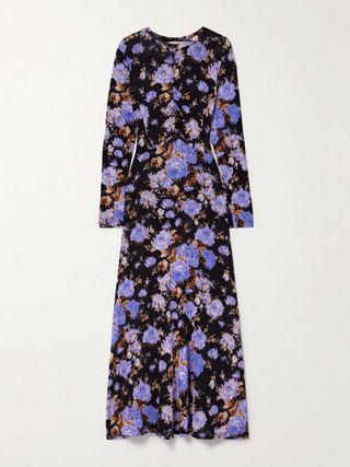 Naia Ruched Floral-Print Stretch-Jersey Maxi Dress