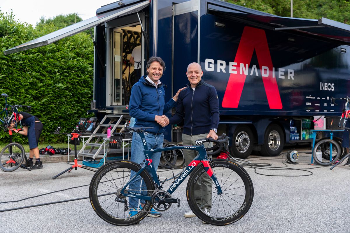 Fausto Pinarello and Dave Brailsford confirm Ineos Grenadiers&#039; four-year extension with the bike brand