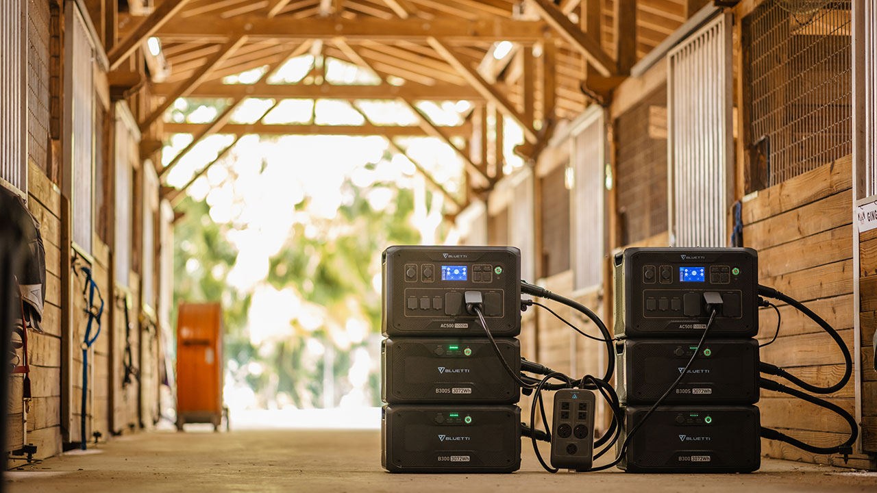 The BLUETTI AC500 in a garage