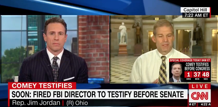 CNN&amp;#039;s Chris Cuomo and Republican Rep. Jim Jordan (Ohio).