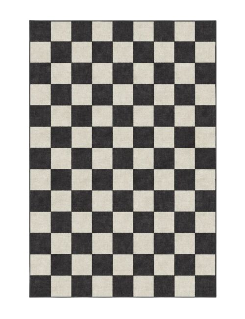 Jaque Checkered Black Rug