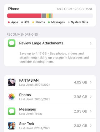 Iphone 12 Storage Usage Screenshot
