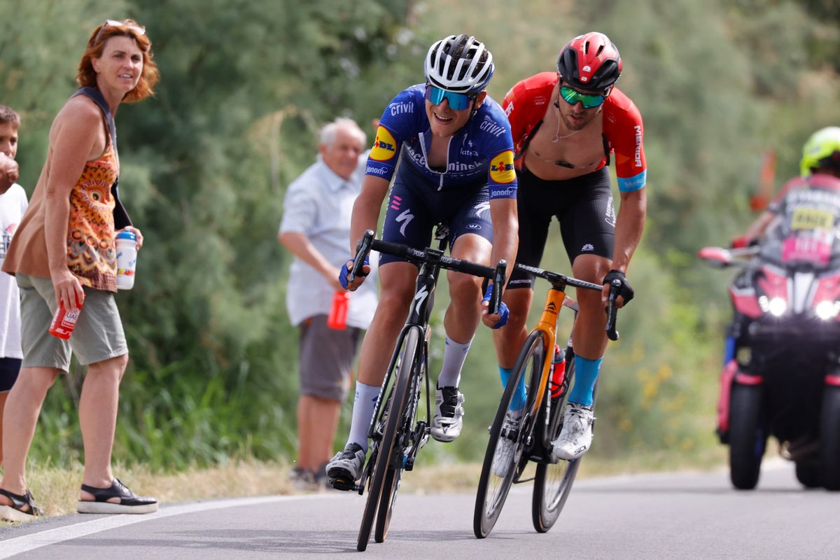 2021 Italian Road Championship Men Road Race BellariaIgea Marina Imola 2259 km 20062021 Sonny Colbrelli ITA Bahrain Victorious Fausto Masnada ITA Deceuninck QuickStep photo Luca BettiniBettiniPhoto2021