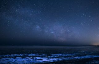 Milky Way Over Rye Beach, New Hampshire