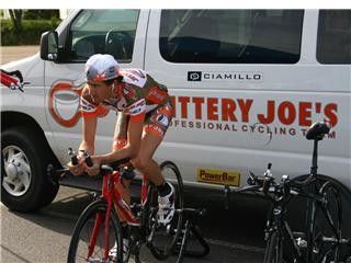 Warming up for the time trial.