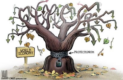World Economy protectionism chain tree