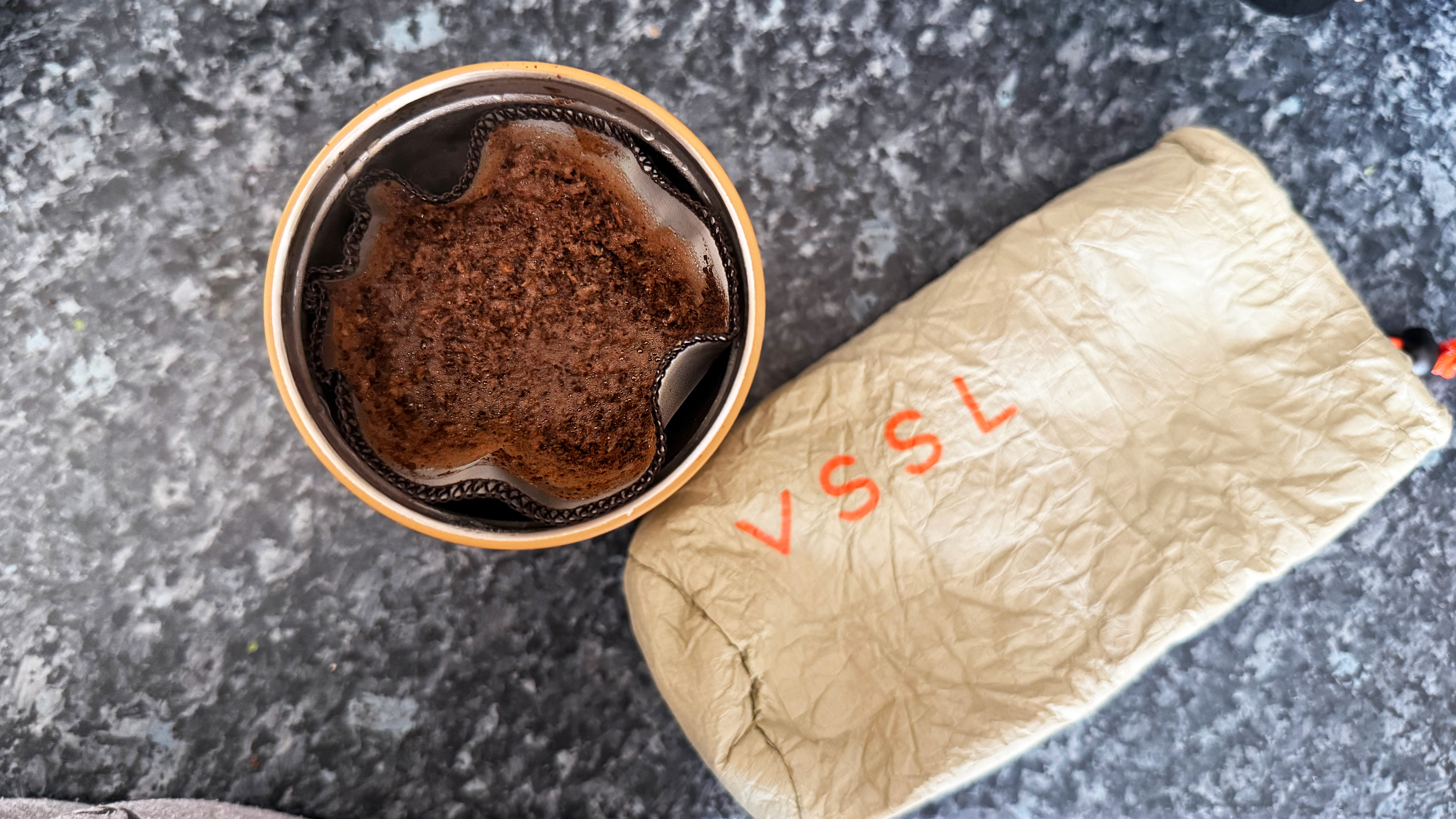 the vssl nest pour over coffee set after being used