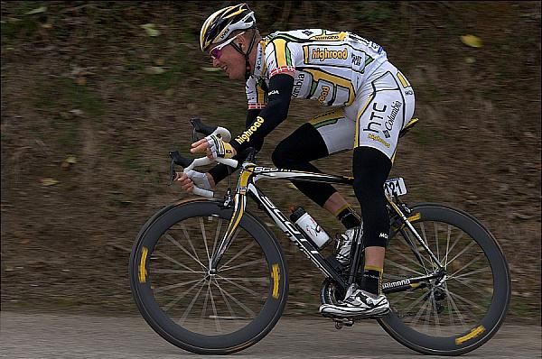 Lars Bak (HTC-Columbia) caught the first break and then went straight to the front.