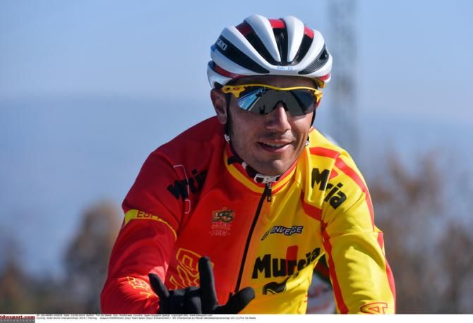 Joaquim Rodr&iacute;guez (Spain) waves to the camera during the Worlds recce