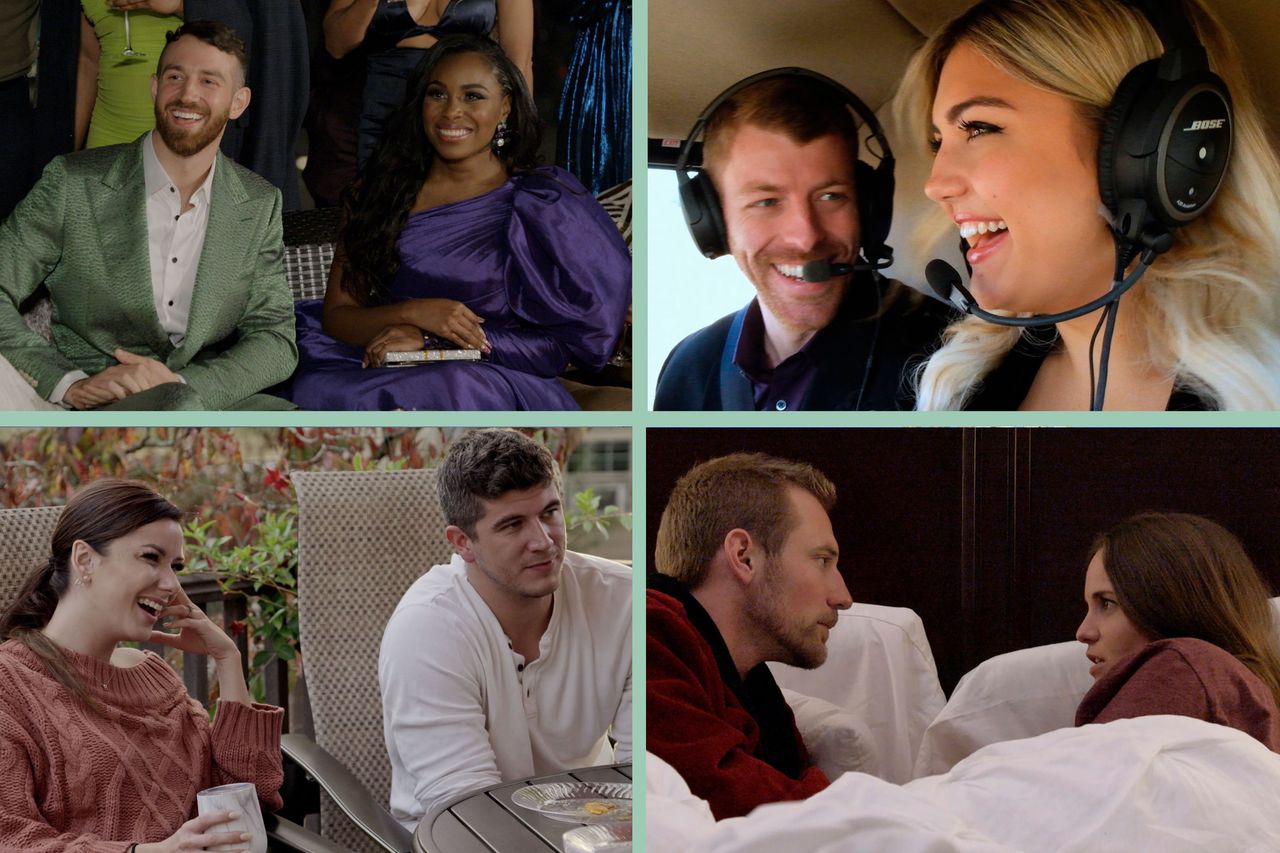 a collage showing couples from Love is Blind season 1