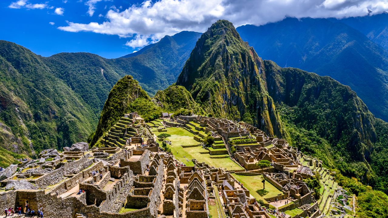 Machu Picchu in Peru on a beautiful sunny day