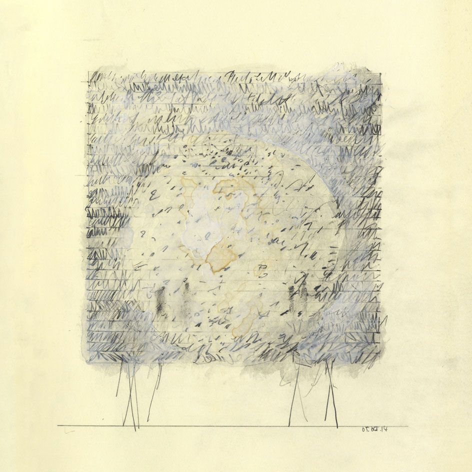 An illustration of the aluminium mesh ’beehive’ structure by artist Wolfgang Buttress