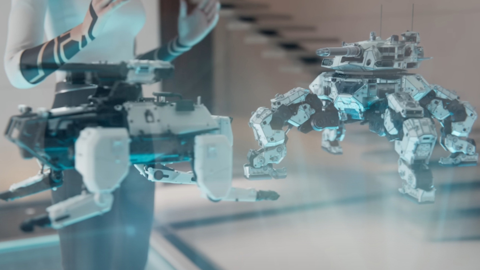 Two small robots during the trailer for Call of Duty: Black Ops 7.