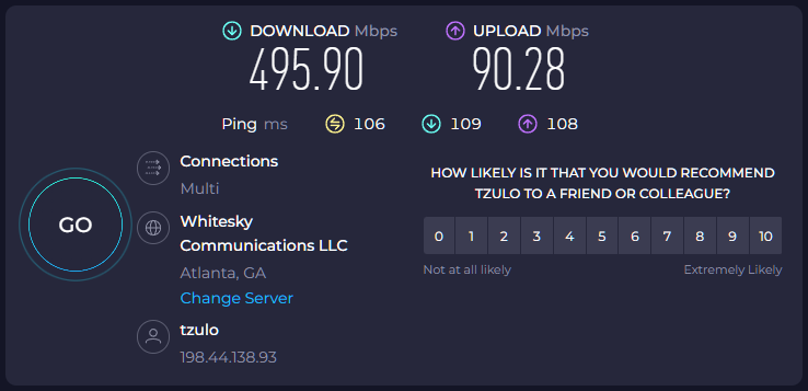 Windscribe speed test