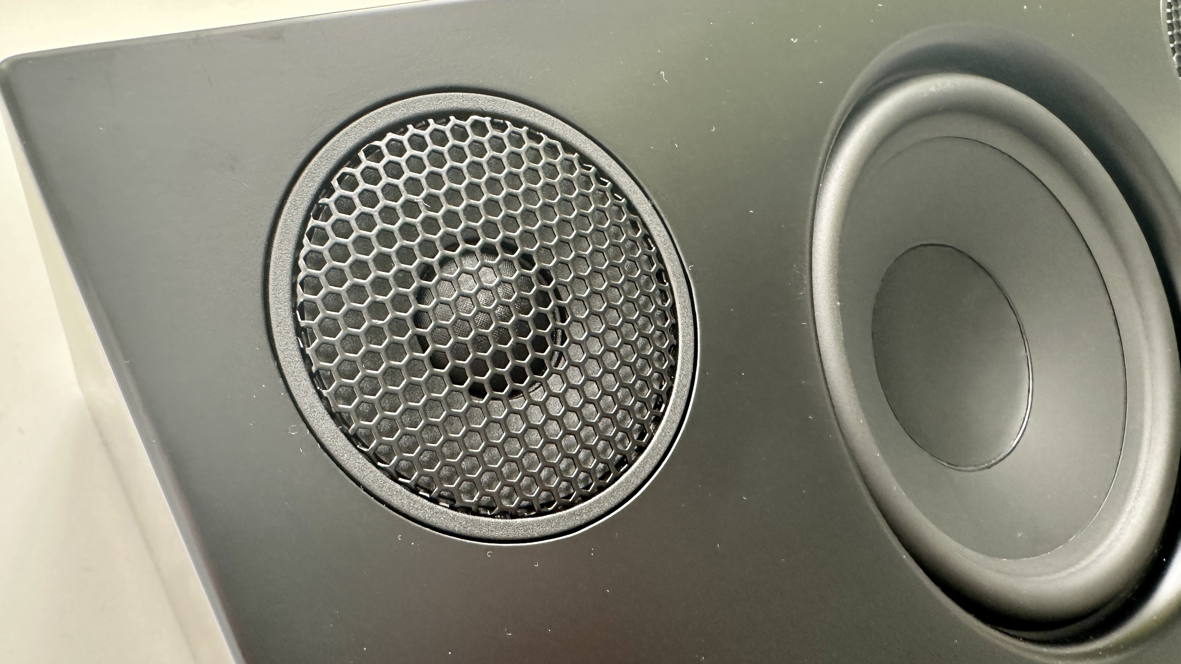 Audio Pro Addon C10 MkII wireless speakers on a white surface