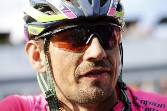 Pippo Pozzato (Lampre Merida) after arriving in the velodrome