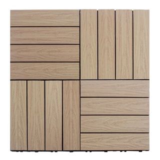 Light wood composite deck tiles
