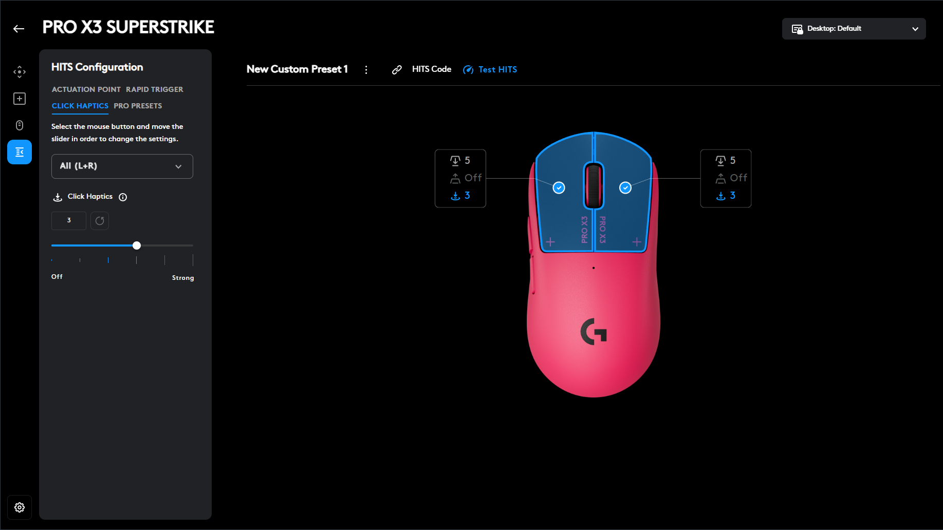 The Logitech G Hub software.