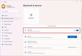 Bluetooth enable option