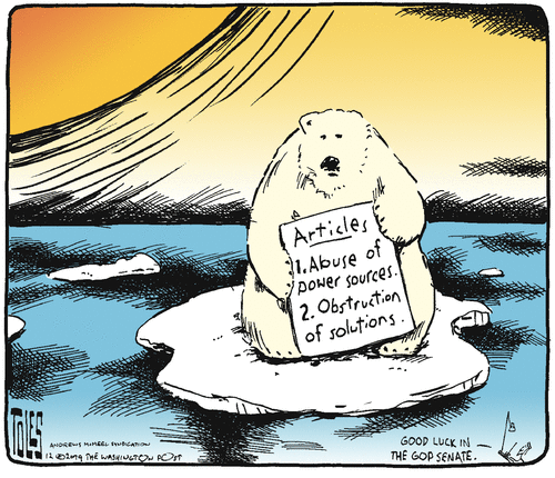 Political Cartoon U.S. Polar Bear Impeachment Articles Arctic Climate Crisis