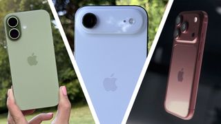 The iPhone 17e next to the iPhone Air and iPhone 18 Pro