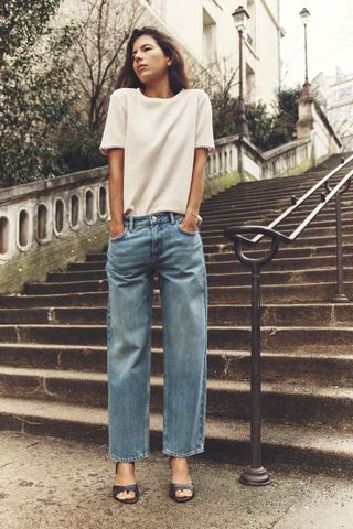 Mid Waist Cropped Z1975 Straight Leg Jeans