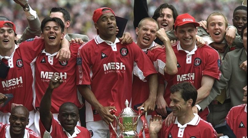 Charlton celebrate winning the 1998 Play-off final against Sunderland