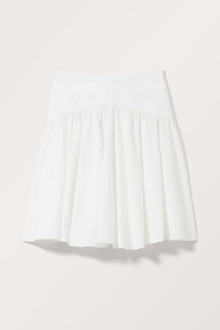 Knee-Length A-Line Poplin Skirt