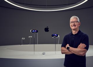 Tim Cook unveiled the Apple Vision Pro headset at WWDC 2023