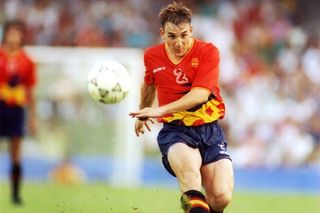 Albert Ferrer in action for Spain at the Barcelona Olympics in 1992.