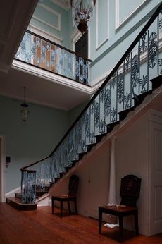 The staircase hall and the library were decorated by Robert Adam in the neo-Classical style in the 1760s. ©Country Life