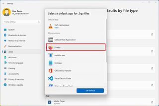 Choose default by file type