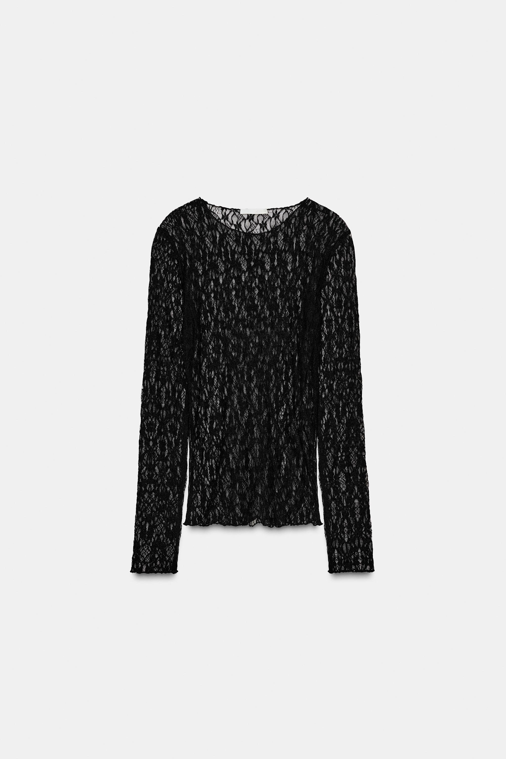 long sleeve lace top