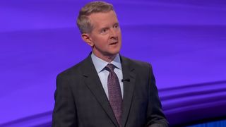 Ken Jennings is shown talking during Jeopardy!