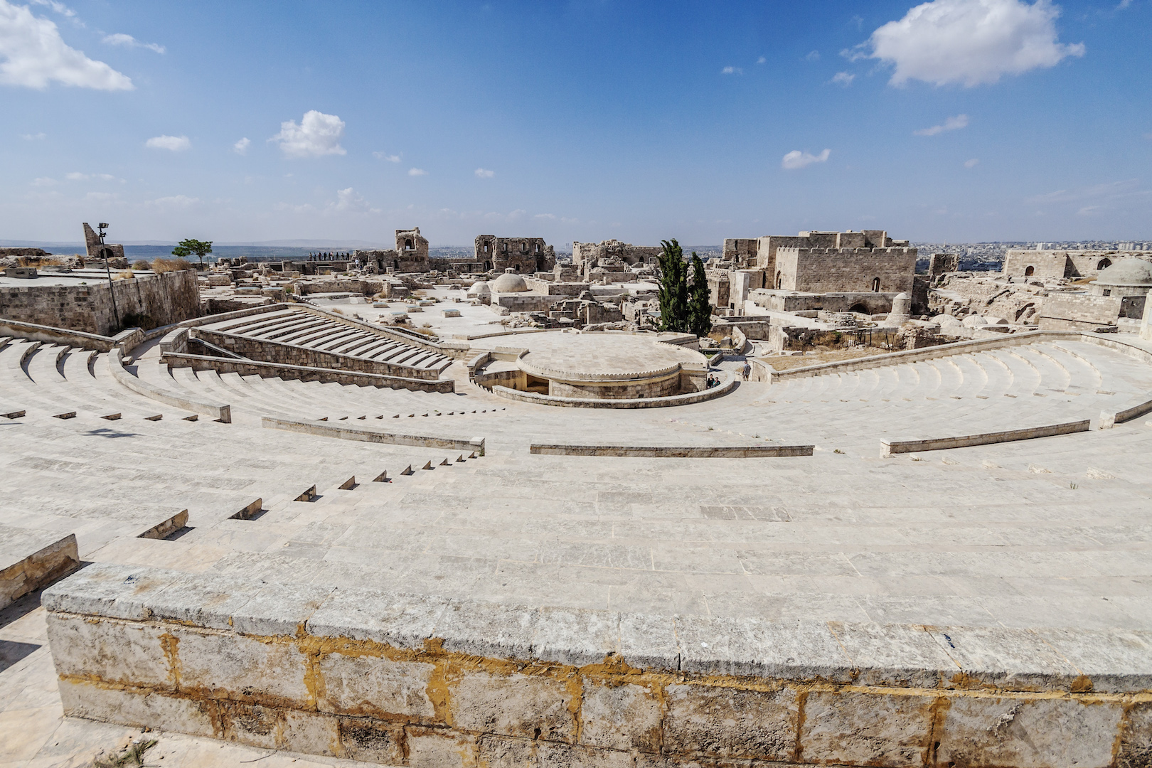 The view across the amphitheater of The Citadel in Aleppo, Syria.
