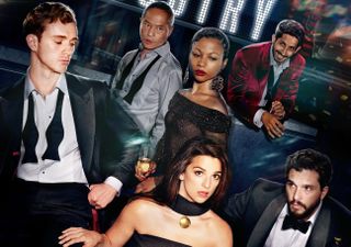 A promo shot showing the main cast dressed up in Industry season 3