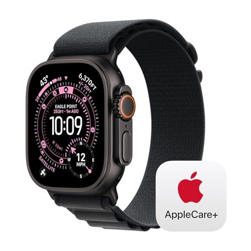 Apple Watch Ultra 3 [gps + Cellular 49mm] Running & Multisport Smartwatch W/ Rugged Titanium Case W/ Black Alpine Loop - M W/ Applecare+ (2 Years)