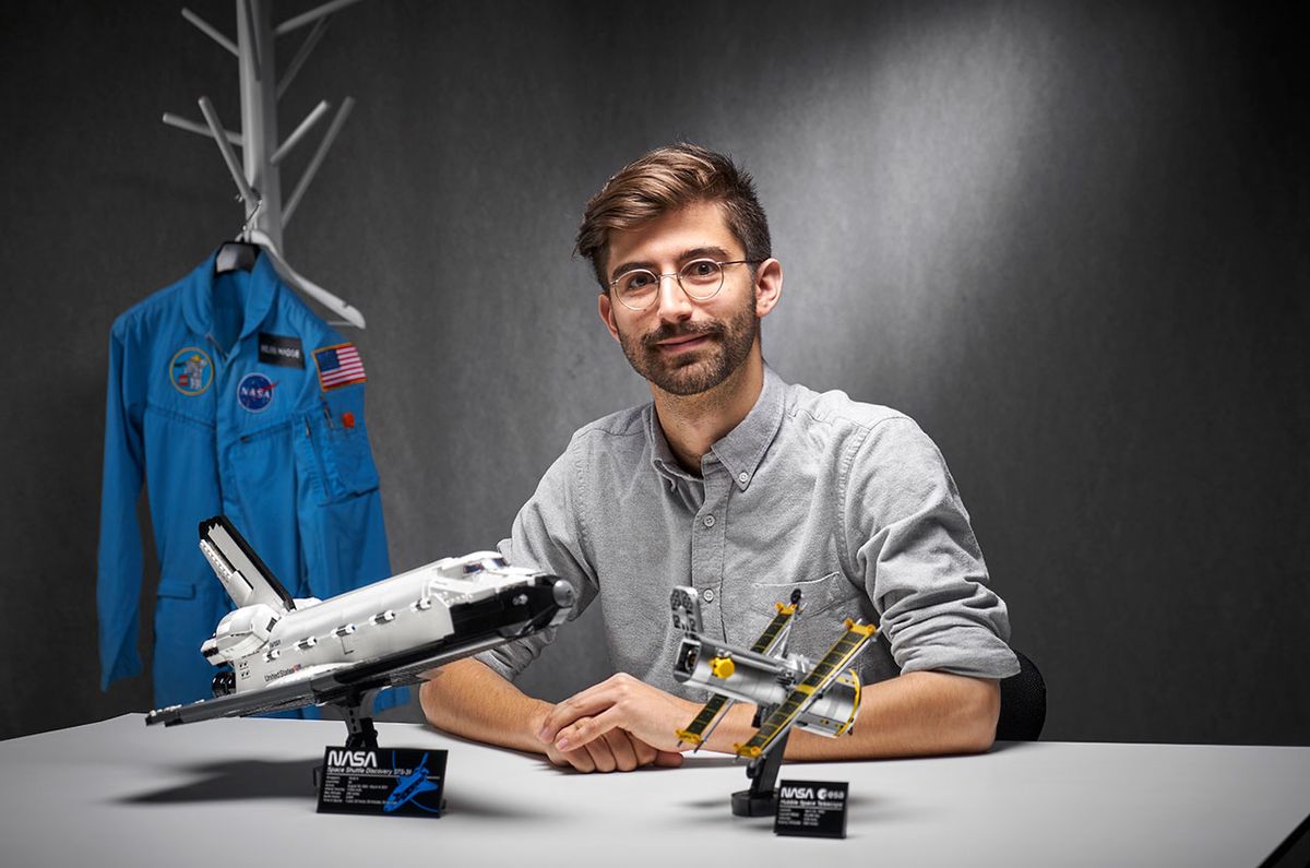 Lego designer Milan Madge led the creation of the new NASA Space Shuttle Discovery set, as released for sale on April 1, 2021 in Lego Stores and on Lego.com. The model is the largest and most detailed space shuttle Lego has produced to date.