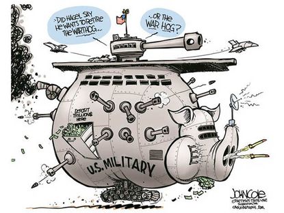 Political cartoon military budget cuts