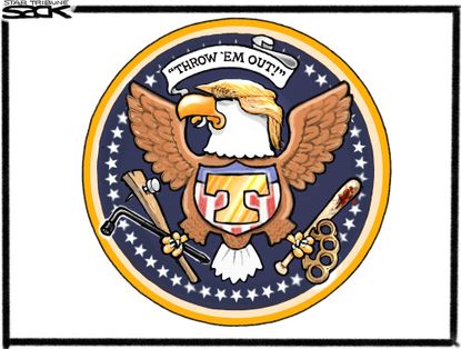 Political Cartoon U.S. Trump Seal
