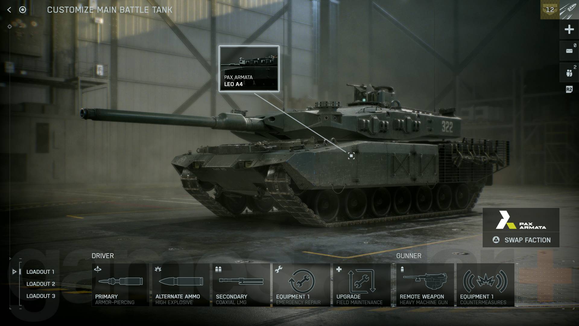 Battlefield 6 Leo main battle tank loadout