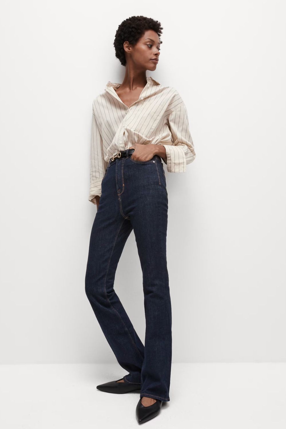 M&S Magic Shaping High Waisted Slim Flare Jeans