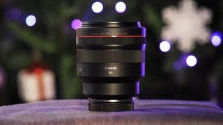 Canon RF 85mm f/1.2L USM, one of the best Canon RF lenses, on a cushion