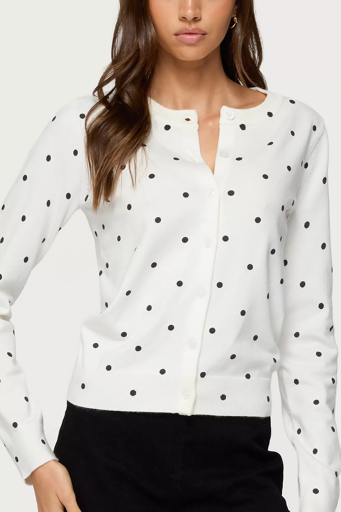 Edikted Shea Polka Dot Knitted Cardigan